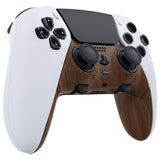 eXtremeRate Wood Grain Top Bottom Decorative Trim Shell Compatible with ps5 Edge Controller DIY Replacement Front Back Clip Shell, Custom Plates Cover Compatible with ps5 Edge Controller - CXQEGS001