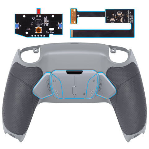 eXtremeRate Remappable Rise4 Remap Kit for PS5 Controller BDM-010/020 - Rubberized Classic Gray - YPFU6012