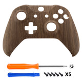 eXtremeRate Custom Wood Grain Soft Touch Top Housing Shell for Xbox One X & One S Controller - SXOFS01