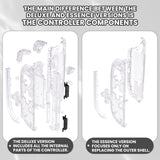 eXtremeRate D-Pad Version Replacement Full Set Shell Case with Buttons for Joycon 2 of Nintendo Switch 2 - Deluxe Version - Clear - SZMNTM004