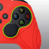 PlayVital Samurai Edition Passion Red Anti-slip Controller Grip Silicone Skin, Ergonomic Soft Rubber Protective Case Cover for Xbox Series S/X Controller with Black Thumb Stick Caps - WAX3014