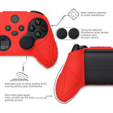 PlayVital Samurai Edition Passion Red Anti-slip Controller Grip Silicone Skin, Ergonomic Soft Rubber Protective Case Cover for Xbox Series S/X Controller with Black Thumb Stick Caps - WAX3014