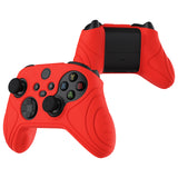 PlayVital Samurai Edition Passion Red Anti-slip Controller Grip Silicone Skin, Ergonomic Soft Rubber Protective Case Cover for Xbox Series S/X Controller with Black Thumb Stick Caps - WAX3014