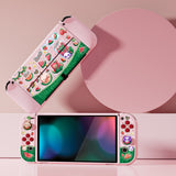 PlayVital ZealProtect Soft Protective Case for Switch OLED, Flexible Protector Joycon Grip Cover for Switch OLED with Thumb Grip Caps & ABXY Direction Button Caps - Watermelon Sweet Treats - XSOYV6034