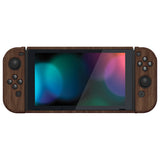 PlayVital Wooden Grain Back Cover for NS Switch Console, NS Joycon Handheld Controller Separable Protector Hard Shell, Soft Touch Customized Dockable Protective Case for NS Switch - NTS202