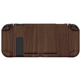 PlayVital Wooden Grain Back Cover for NS Switch Console, NS Joycon Handheld Controller Separable Protector Hard Shell, Soft Touch Customized Dockable Protective Case for NS Switch - NTS202