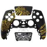 eXtremeRate The Great GOLDEN Wave Off Kanagawa - Black Front Housing Shell Compatible with ps5 Controller BDM-010/020/030/040/050, DIY Replacement Shell Custom Touch Pad Cover Compatible with ps5 Controller - ZPFT1094G3