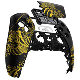 eXtremeRate The Great GOLDEN Wave Off Kanagawa - Black Front Housing Shell Compatible with ps5 Controller BDM-010/020/030/040/050, DIY Replacement Shell Custom Touch Pad Cover Compatible with ps5 Controller - ZPFT1094G3