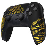 eXtremeRate The Great GOLDEN Wave Off Kanagawa - Black Front Housing Shell Compatible with ps5 Controller BDM-010/020/030/040/050, DIY Replacement Shell Custom Touch Pad Cover Compatible with ps5 Controller - ZPFT1094G3