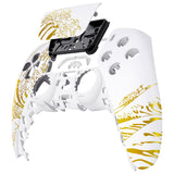 eXtremeRate The Great GOLDEN Wave Off Kanagawa - White Front Housing Shell Compatible with ps5 Controller BDM-010/020/030/040/050, DIY Replacement Shell Custom Touch Pad Cover Compatible with ps5 Controller - ZPFT1095G3