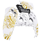 eXtremeRate The Great GOLDEN Wave Off Kanagawa - White Front Housing Shell Compatible with ps5 Controller BDM-010/020/030/040/050, DIY Replacement Shell Custom Touch Pad Cover Compatible with ps5 Controller - ZPFT1095G3