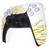 eXtremeRate The Great GOLDEN Wave Off Kanagawa - White Front Housing Shell Compatible with ps5 Controller BDM-010/020/030/040/050, DIY Replacement Shell Custom Touch Pad Cover Compatible with ps5 Controller - ZPFT1095G3