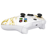 eXtremeRate The Great GOLDEN Wave Off Kanagawa - White Replacement Part Faceplate, Soft Touch Grip Housing Shell Case for Xbox Series S & Xbox Series X Controller Accessories - Controller NOT Included - FX3T189