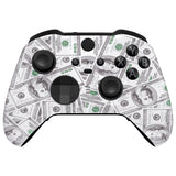 eXtremeRate The $100 Cash Money Faceplate Cover, Soft Touch Front Housing Shell Case Replacement Kit for Xbox One Elite Series 2 Controller Model 1797 and Core Model 1797 and Core Model 1797 - Thumbstick Accent Rings Included - ELS210