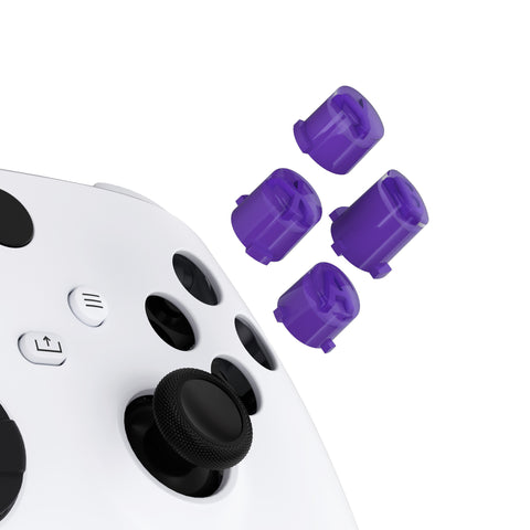 eXtremeRate Three-Tone Purple & Clear ABXY Action Buttons with Classic Symbols for Xbox Series X & S Controller & Xbox One S/X & Xbox One Elite V1/V2 Controller - JDX3M013