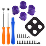 eXtremeRate Three-Tone Purple & Clear ABXY Action Buttons with Classic Symbols for Xbox Series X & S Controller & Xbox One S/X & Xbox One Elite V1/V2 Controller - JDX3M013