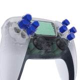 eXtremeRate Two-Tone Blue & Clear Custom Dpad Action Buttons Replacement No Letter Imprint D-pad Face Buttons Compatible with ps5 Controller - JPFG005