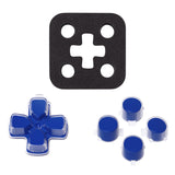 eXtremeRate Two-Tone Blue & Clear Custom Dpad Action Buttons Replacement No Letter Imprint D-pad Face Buttons Compatible with ps5 Controller - JPFG005