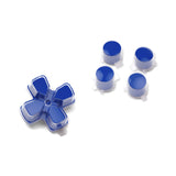 eXtremeRate Two-Tone Blue & Clear Custom Dpad Action Buttons Replacement No Letter Imprint D-pad Face Buttons Compatible with ps5 Controller - JPFG005