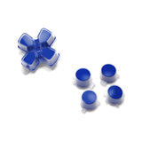 eXtremeRate Two-Tone Blue & Clear Custom Dpad Action Buttons Replacement No Letter Imprint D-pad Face Buttons Compatible with ps5 Controller - JPFG005