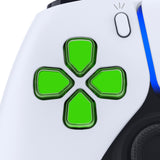 eXtremeRate Two-Tone Green & Clear Custom Dpad Action Buttons Replacement No Letter Imprint D-pad Face Buttons Compatible with ps5 Controller - JPFG007