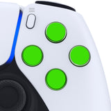 eXtremeRate Two-Tone Green & Clear Custom Dpad Action Buttons Replacement No Letter Imprint D-pad Face Buttons Compatible with ps5 Controller - JPFG007