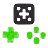 eXtremeRate Two-Tone Green & Clear Custom Dpad Action Buttons Replacement No Letter Imprint D-pad Face Buttons Compatible with ps5 Controller - JPFG007