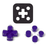 eXtremeRate Two-Tone Purple & Clear Custom Dpad Action Buttons Replacement No Letter Imprint D-pad Face Buttons Compatible with ps5 Controller - JPFG006