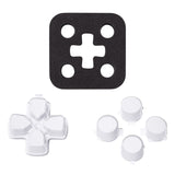 eXtremeRate Two-Tone Robot White & Clear Custom Dpad Action Buttons Replacement No Letter Imprint D-pad Face Buttons Compatible with ps5 Controller - JPFG009