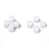 eXtremeRate Two-Tone Robot White & Clear Custom Dpad Action Buttons Replacement No Letter Imprint D-pad Face Buttons Compatible with ps5 Controller - JPFG009