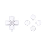 eXtremeRate Two-Tone Robot White & Clear Custom Dpad Action Buttons Replacement No Letter Imprint D-pad Face Buttons Compatible with ps5 Controller - JPFG009