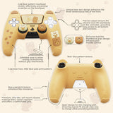 PlayVital Cute Bear Controller Silicone Case for ps5, Kawaii Controller Cover Compatible with Charging Station, Gamepad Skin Protector for ps5 with Touch Pad Sticker & Thumb Grips - Yellow & Brown - UYBPFP001