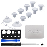 eXtremeRate ThumbsGear V3 Interchangeable Thumbsticks for Xbox Core Controller, 4 Height Adjustable Convex and Concave Grip Joysticks for Xbox One S/X/Elite, for Nintendo Switch Pro Controller - Original White - VRVX3M002