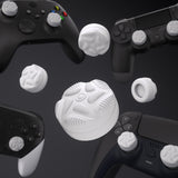 PlayVital Thumbs Cushion Caps Thumb Grips for ps5/4, Thumbstick Grip Cover for Xbox Series X/S, Thumb Grip Caps for Xbox One, Elite Series 2, for Switch Pro Controller - Raindrop Texture Design White - PJM3034