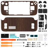 eXtremeRate Replacement Wood Grain Full Set Shell with Buttons for Steam Deck LCD - QESDS001