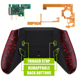 eXtremeRate Textured Red Lofty Remappable Remap & Trigger Stop Kit, Redesigned Back Shell & Side Rails & Back Buttons & Trigger Lock for Xbox One S X Controller 1708 - X1RM004