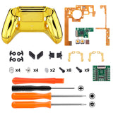 eXtremeRate Chrome Gold Lofty Remappable Remap & Trigger Stop Kit, Redesigned Back Shell & Side Rails & Back Buttons & Trigger Lock for Xbox One Wireless Controller 1708 - X1RM006