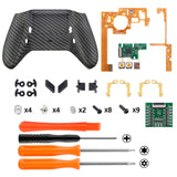 eXtremeRate Lofty Remappable Remap & Trigger Stop Kit, Redesigned Back Shell & Side Rails & Back Buttons & Trigger Lock for Xbox One S X Controller 1708 - Black Silver Carbon Fiber - X1RM007