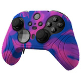 PlayVital Samurai Edition Anti Slip Silicone Case Cover for Xbox Elite Wireless Controller Series 2, Ergonomic Soft Rubber Skin Protector for Xbox Elite Series 2 with Thumb Grip Caps - Pink & Purple & Blue - XBE2M006