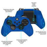 PlayVital Samurai Edition Anti Slip Silicone Case Cover for Xbox Elite Wireless Controller Series 2, Ergonomic Soft Rubber Skin Protector for Xbox Elite Series 2 with Thumb Grip Caps - Blue - XBE2M008