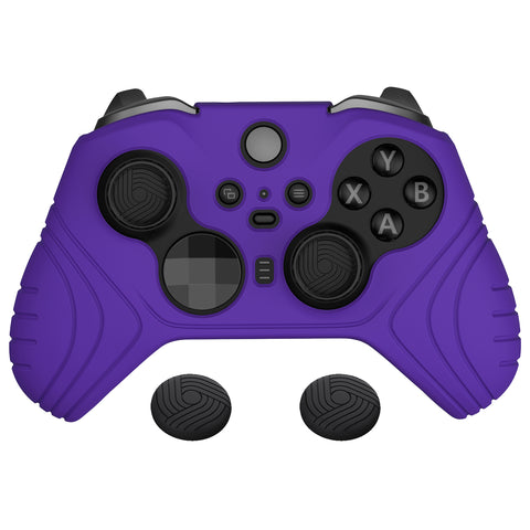 PlayVital Samurai Edition Anti Slip Silicone Case Cover for Xbox Elite Wireless Controller Series 2, Ergonomic Soft Rubber Skin Protector for Xbox Elite Series 2 with Thumb Grip Caps - Purple - XBE2M009