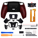 eXtremeRate Remappable RISE4 Remap Kit for PS5 Controller BDM-030/040/050 - Textured Red - YPFP3004G3