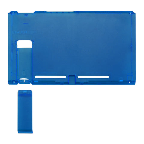 eXtremeRate Transparent Clear Blue Console Back Plate DIY Replacement Housing Shell Case with Kickstand for Nintendo Switch Console - ZM504