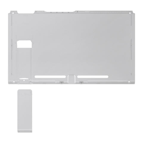 eXtremeRate Clear Black Console Back Plate DIY Replacement Housing Shell Case with Kickstand for Nintendo Switch Console - ZM510