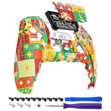 eXtremeRate Christmas Wrap Front Housing Shell Compatible with ps5 Controller BDM-010/020/030/040/050, DIY Replacement Shell Custom Touch Pad Cover Compatible with ps5 Controller - ZPFR017G3