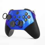 eXtremeRate Chameleon Purple Blue ASR Version Performance Rubberized Side Rails Front Shell with Accent Rings for Xbox Series X/S Controller - ZX3C3002