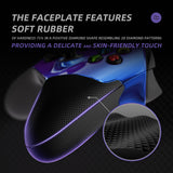 eXtremeRate Chameleon Purple Blue ASR Version Performance Rubberized Side Rails Front Shell with Accent Rings for Xbox Series X/S Controller - ZX3C3002