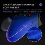 eXtremeRate Rubberized Blue ASR Version Performance Rubberized Side Rails Front Shell with Accent Rings for Xbox Series X/S Controller - ZX3C3004