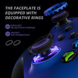 eXtremeRate Rubberized Blue ASR Version Performance Rubberized Side Rails Front Shell with Accent Rings for Xbox Series X/S Controller - ZX3C3004