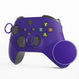 eXtremeRate Rubberized Purple ASR Version Performance Rubberized Side Rails Front Shell with Accent Rings for Xbox Series X/S Controller - ZX3C3005